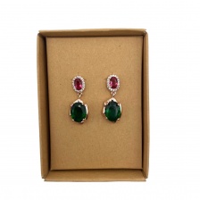 Vintage Emerald Style Earrings by Sixton London